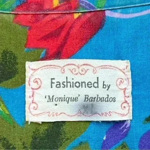 VTG Handmade ‘Barbados’ Tropical Shirt Floral with Tigers Size XL - Picture 5 of 7